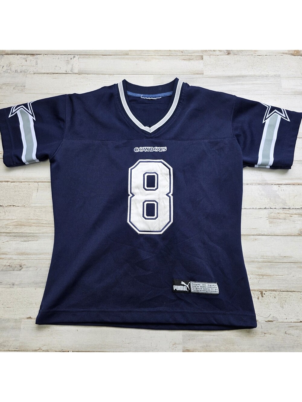 Vintage Troy Aikman #8 Dallas Cowboys NFL Puma Jersey Youth S/M - Stitched